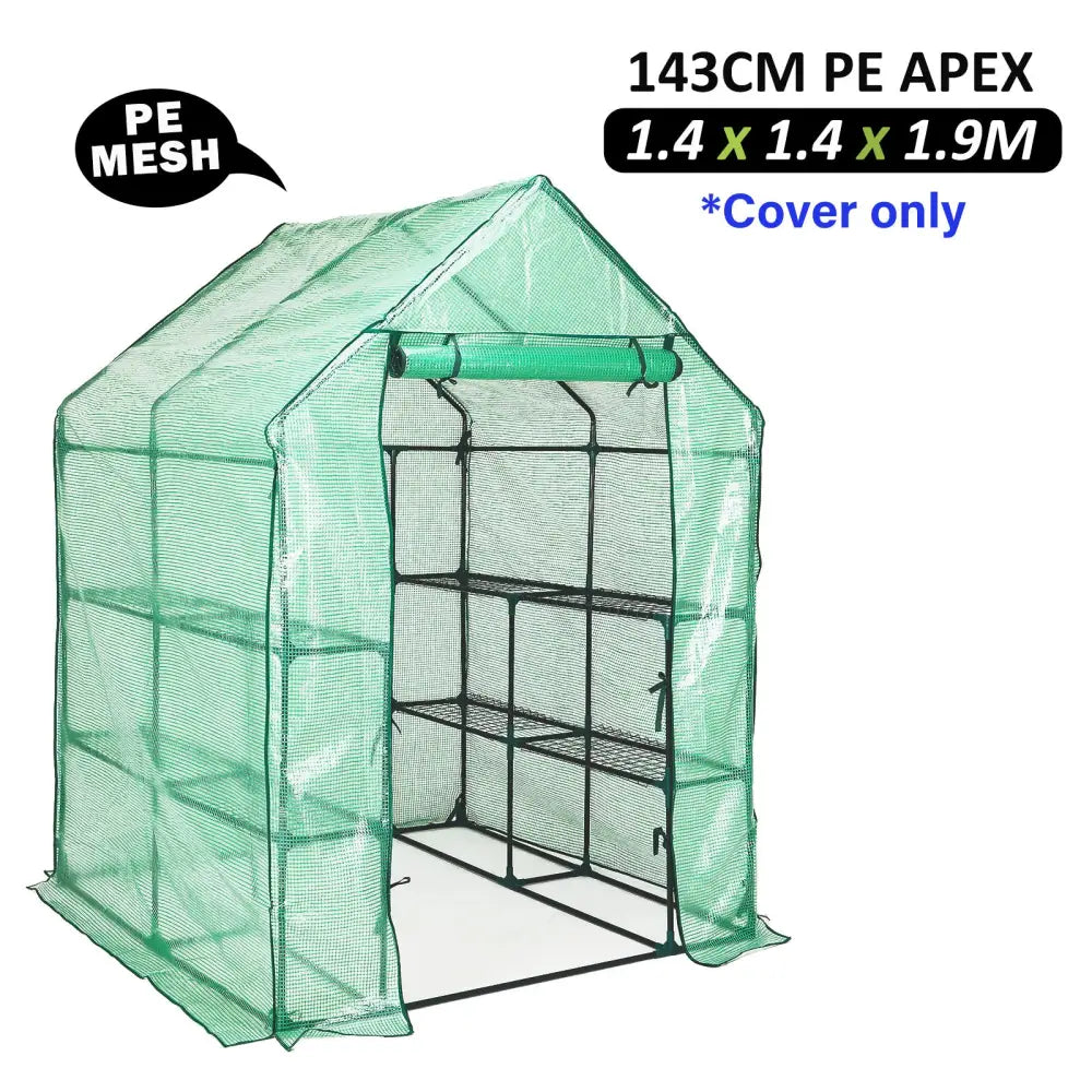 Garden Greenhouse Shed PE Cover Only 143cm Apex - Home & Garden > Green Houses