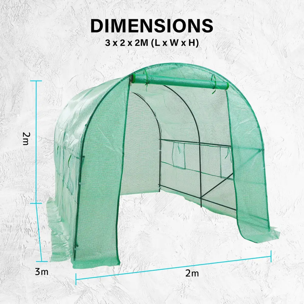 Garden Greenhouse Shed PE Cover Only 300cm Dome Tunnel - Home & Garden > Green Houses