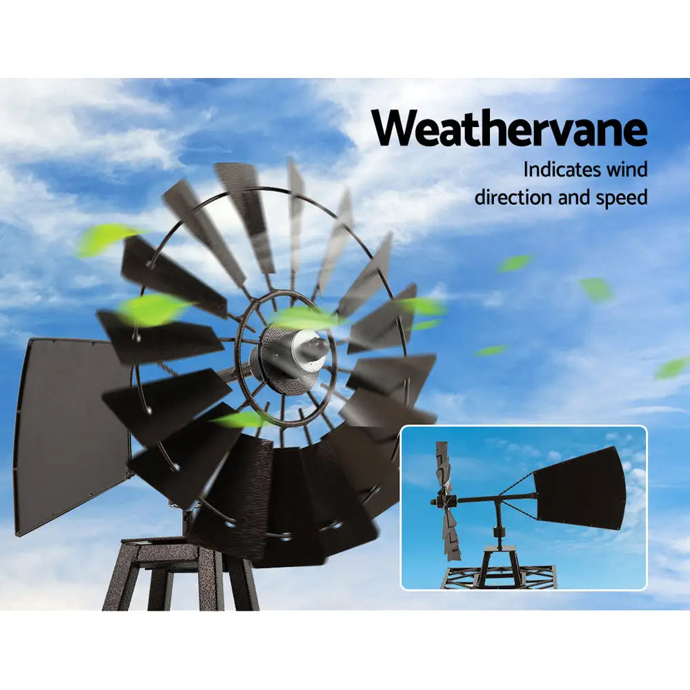 Garden Windmill 120cm Metal Ornaments Outdoor Decor Ornamental Wind Mill - Home & Garden > Decor