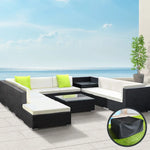 Gardeon 11PC Sofa Set with Storage Cover Outdoor Furniture Wicker - Furniture > Outdoor
