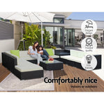 Gardeon 12PC Outdoor Furniture Sofa Set Wicker Garden Patio Lounge - Furniture > Outdoor