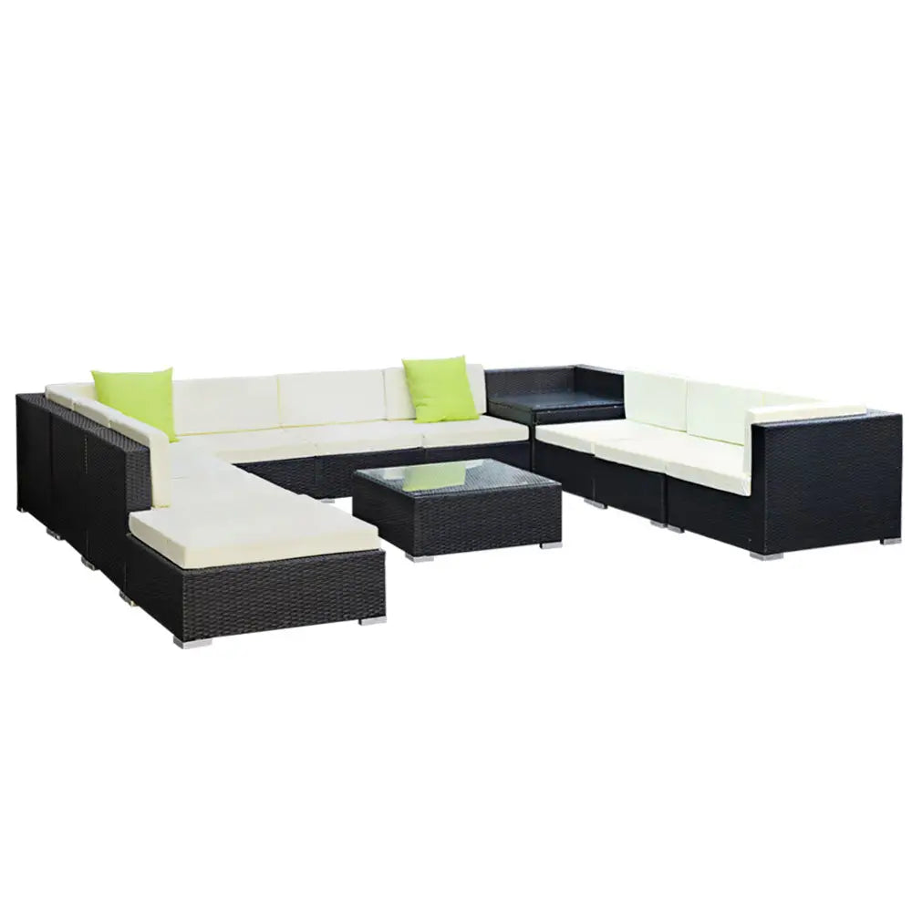 Gardeon 12PC Outdoor Furniture Sofa Set Wicker Garden Patio Lounge - Furniture > Outdoor