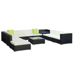 Gardeon 12PC Outdoor Furniture Sofa Set Wicker Garden Patio Lounge - Furniture > Outdoor