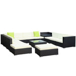 Gardeon 13-Piece Outdoor Sofa Set Wicker Couch Lounge Setting 11 Seater - Furniture > Outdoor