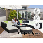 Gardeon 13-Piece Outdoor Sofa Set Wicker Couch Lounge Setting Cover - Furniture > Outdoor
