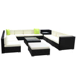 Gardeon 13-Piece Outdoor Sofa Set Wicker Couch Lounge Setting Cover - Furniture > Outdoor