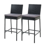 Gardeon 2-Piece Outdoor Bar Stools Dining Chair Bar Stools Rattan Furniture - Furniture > Outdoor