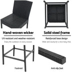 Gardeon 2-Piece Outdoor Bar Stools Dining Chair Bar Stools Rattan Furniture - Furniture > Outdoor