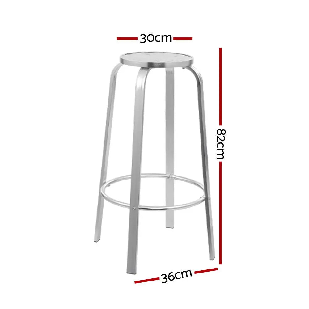 Gardeon 2-Piece Outdoor Bar Stools Patio Indoor Bistro Aluminum Chairs - Furniture > Bar Stools & Chairs