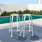 Gardeon 2-Piece Outdoor Bar Stools Patio Indoor Bistro Aluminum Chairs - Furniture > Bar Stools & Chairs