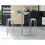Gardeon 2-Piece Outdoor Bar Stools Patio Indoor Bistro Aluminum Chairs - Furniture > Bar Stools & Chairs