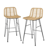 Gardeon 2 Piece Outdoor Bar Stools Wicker Dining Rattan Chair - Furniture > Outdoor > Outdoor Chairs