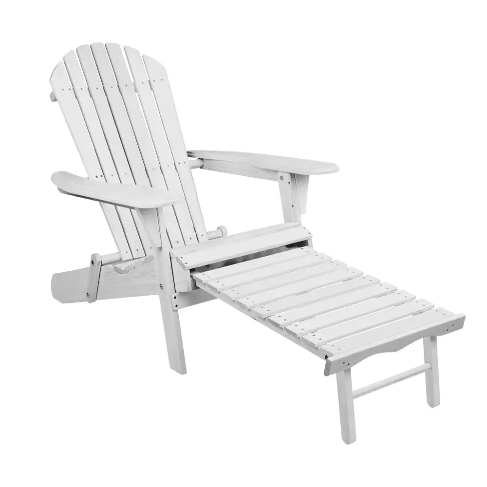 Gardeon 2PC Adirondack Outdoor Chairs Wood Foldable Sun Lounge Patio Furniture - Furniture > Outdoor > Outdoor Sofas &