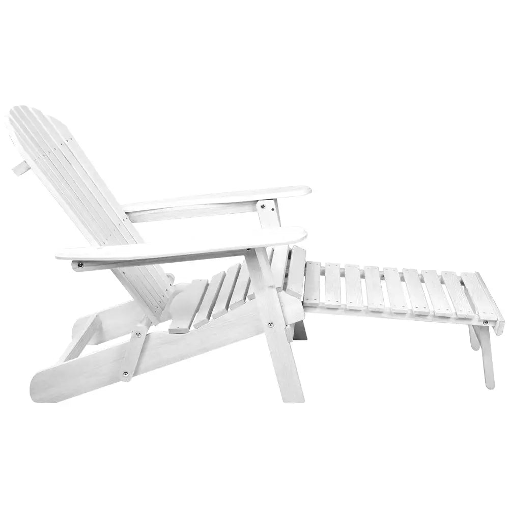 Gardeon 2PC Adirondack Outdoor Chairs Wood Foldable Sun Lounge Patio Furniture - Furniture > Outdoor > Outdoor Sofas &