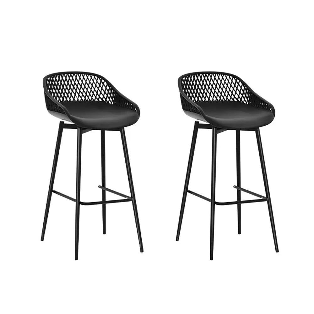 Gardeon 2PC Outdoor Bar Stools Plastic Metal Dining Chair Patio Furniture Garden - Furniture > Outdoor