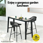 Gardeon 2PC Outdoor Bar Stools Plastic Metal Dining Chair Patio Furniture Garden - Furniture > Outdoor