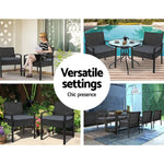 Gardeon 2PC Outdoor Dining Chairs Patio Furniture Rattan Lounge Chair Cushion Felix - Furniture > Outdoor