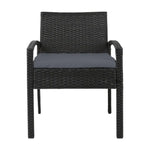 Gardeon 2PC Outdoor Dining Chairs Patio Furniture Rattan Lounge Chair Cushion Felix - Furniture > Outdoor