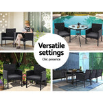 Gardeon 2PC Outdoor Dining Chairs Patio Furniture Rattan Lounge Chair XL Ezra - Furniture > Outdoor