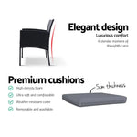 Gardeon 2PC Outdoor Dining Chairs Patio Furniture Rattan Lounge Chair XL Ezra - Furniture > Outdoor