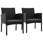 Gardeon 2PC Outdoor Dining Chairs Patio Furniture Rattan Lounge Chair XL Ezra - Furniture > Outdoor