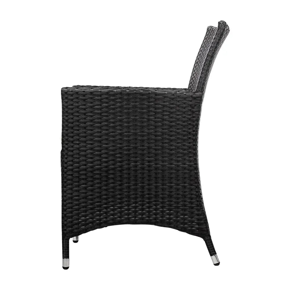 Gardeon 2PC Outdoor Dining Chairs Patio Furniture Wicker Garden Cushion Idris - Furniture > Outdoor