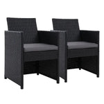 Gardeon 2PC Outdoor Dining Chairs Patio Furniture Wicker Garden Cushion Hugo - Furniture > Outdoor