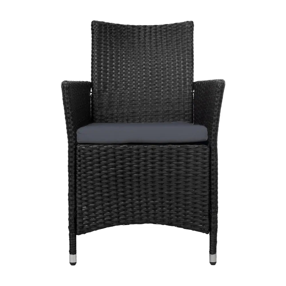Gardeon 2PC Outdoor Dining Chairs Patio Furniture Wicker Garden Cushion Idris - Furniture > Outdoor