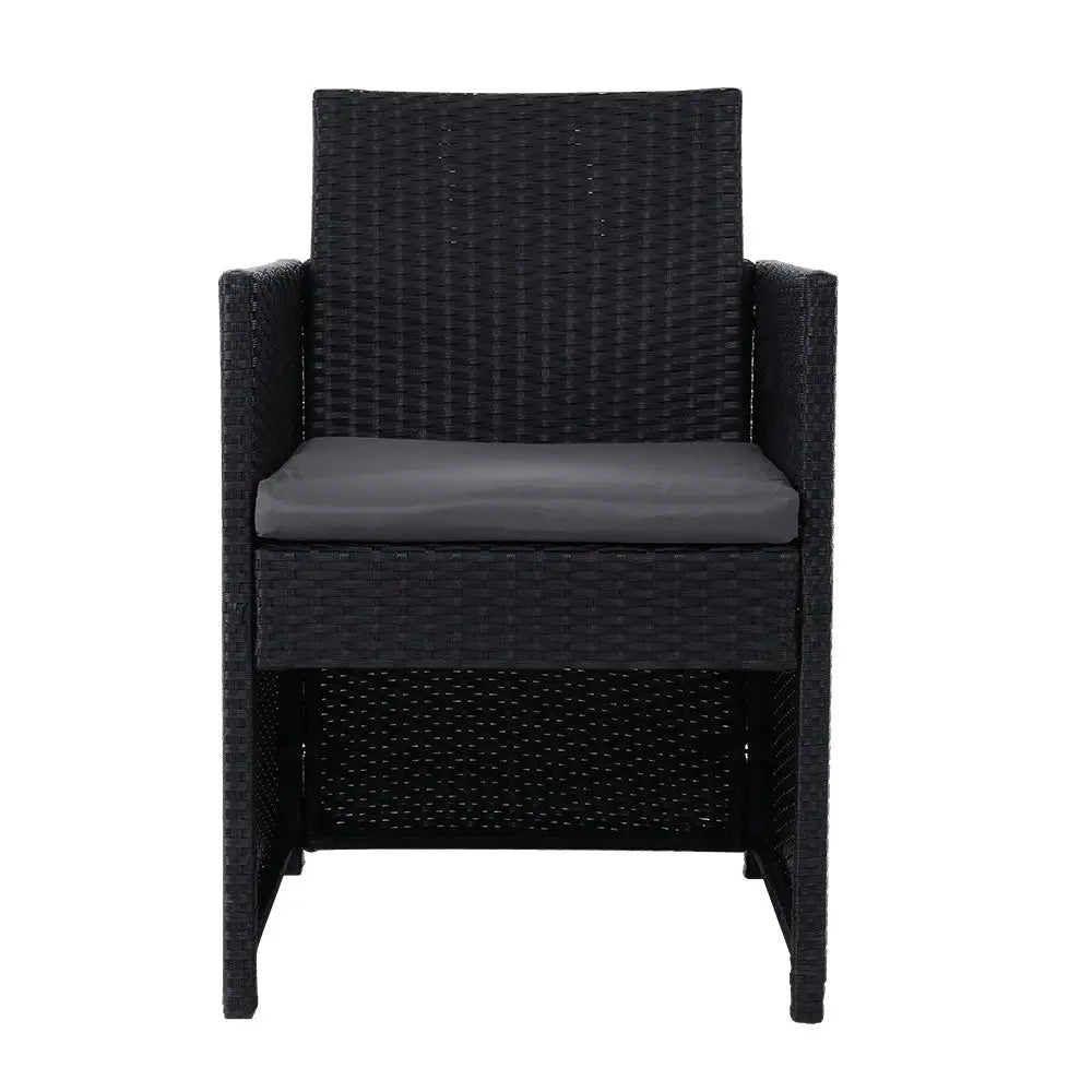 Gardeon 2PC Outdoor Dining Chairs Patio Furniture Wicker Garden Cushion Hugo - Furniture > Outdoor
