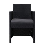 Gardeon 2PC Outdoor Dining Chairs Patio Furniture Wicker Garden Cushion Hugo - Furniture > Outdoor