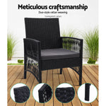 Gardeon 2PC Outdoor Dining Chairs Patio Furniture Wicker Lounge Chair Garden - Furniture > Outdoor