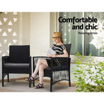 Gardeon 2PC Outdoor Dining Chairs Patio Furniture Wicker Lounge Chair Garden - Furniture > Outdoor