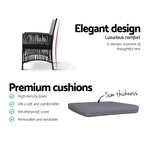 Gardeon 2PC Outdoor Dining Chairs Patio Furniture Wicker Lounge Chair Garden - Furniture > Outdoor