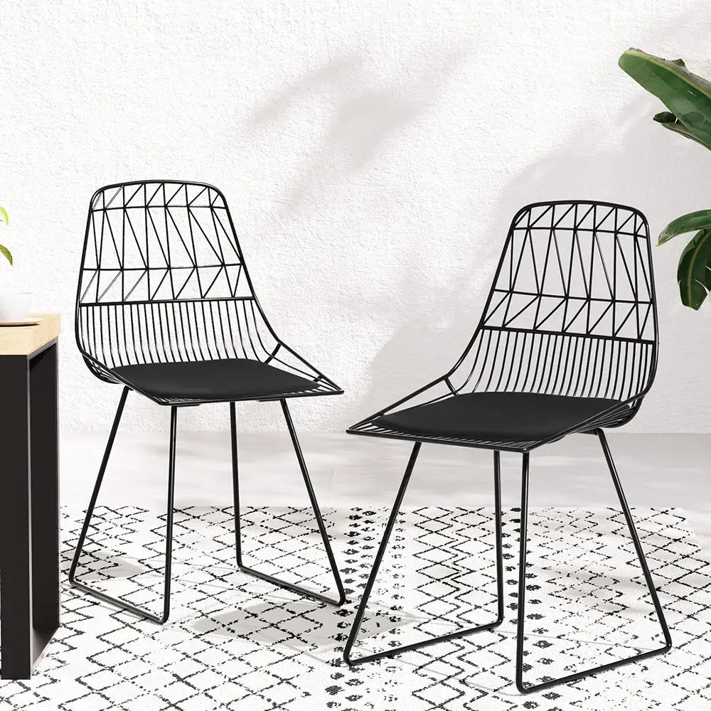 Gardeon 2PC Outdoor Dining Chairs Steel Lounge Chair Patio Garden Furniture - Furniture > Outdoor