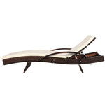 Gardeon 2PC Sun Lounge Wicker Lounger Outdoor Furniture Beach Chair Patio Adjustable Cushion Brown - Furniture > Outdoor