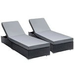 Gardeon 2PC Sun Lounge Wicker Lounger Outdoor Furniture Day Bed Adjustable Rattan Garden - Furniture > Outdoor