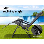 Gardeon 2PC Zero Gravity Chair Folding Outdoor Recliner Adjustable Sun Lounge Camping Beige - Furniture > Outdoor