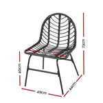 Gardeon 2x Outdoor Chairs Dining Chair Lounge Wicker Patio Furniture Black - Furniture > Outdoor > Outdoor Chairs