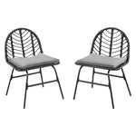 Gardeon 2x Outdoor Chairs Dining Chair Lounge Wicker Patio Furniture Black - Furniture > Outdoor > Outdoor Chairs