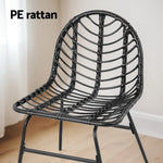 Gardeon 2x Outdoor Chairs Dining Chair Lounge Wicker Patio Furniture Black - Furniture > Outdoor > Outdoor Chairs