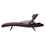 Gardeon 2x Sun Lounge Wicker Lounger Outdoor Furniture Beach Chair Armrest Adjustable Brown - Furniture > Outdoor