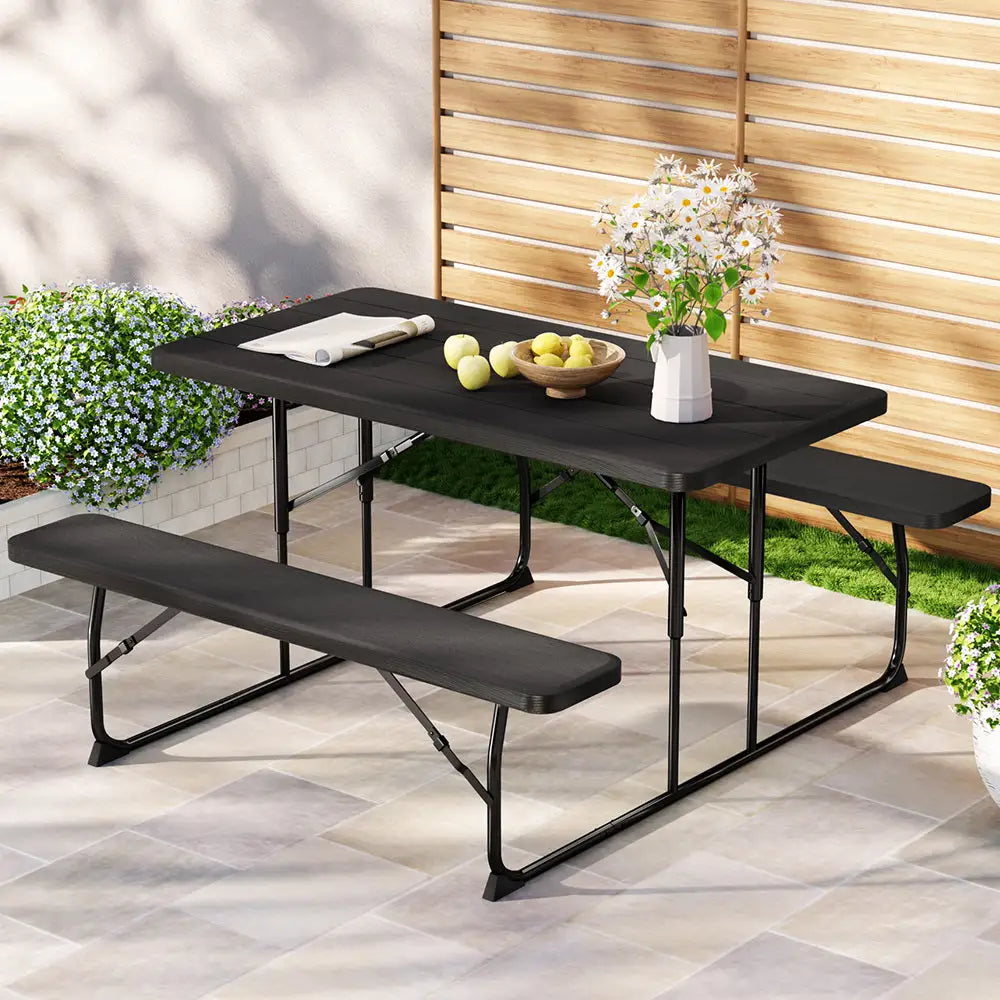 Gardeon 3 PCS Outdoor Furniture Dining Set Lounge Setting Patio HDPE Bench - Furniture > Outdoor