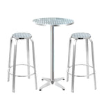 Gardeon 3-Piece Outdoor Bar Set Bistro Table Stools Adjustable Round Cafe - Furniture > Outdoor