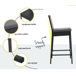 Gardeon 3-Piece Outdoor Bar Set Patio Dining Chairs Wicker Table Stools - Furniture > Outdoor