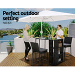 Gardeon 3-Piece Outdoor Bar Set Patio Dining Chairs Wicker Table Stools - Furniture > Outdoor