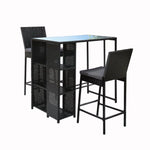 Gardeon 3-Piece Outdoor Bar Set Patio Dining Chairs Wicker Table Stools - Furniture > Outdoor