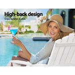 Gardeon 3PC Adirondack Outdoor Table and Chairs Wooden Beach Chair White - Furniture > Outdoor > Outdoor Sofas & Lounge