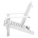 Gardeon 3PC Adirondack Outdoor Table and Chairs Wooden Beach Chair White - Furniture > Outdoor > Outdoor Sofas & Lounge