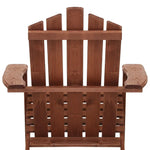 Gardeon 3PC Adirondack Outdoor Table and Chairs Wooden Beach Chair Brown - Furniture > Outdoor > Outdoor Sofas & Lounge
