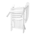 Gardeon 3PC Adirondack Outdoor Table and Chairs Wooden Foldable Beach Chair White - Furniture > Outdoor > Outdoor Sofas